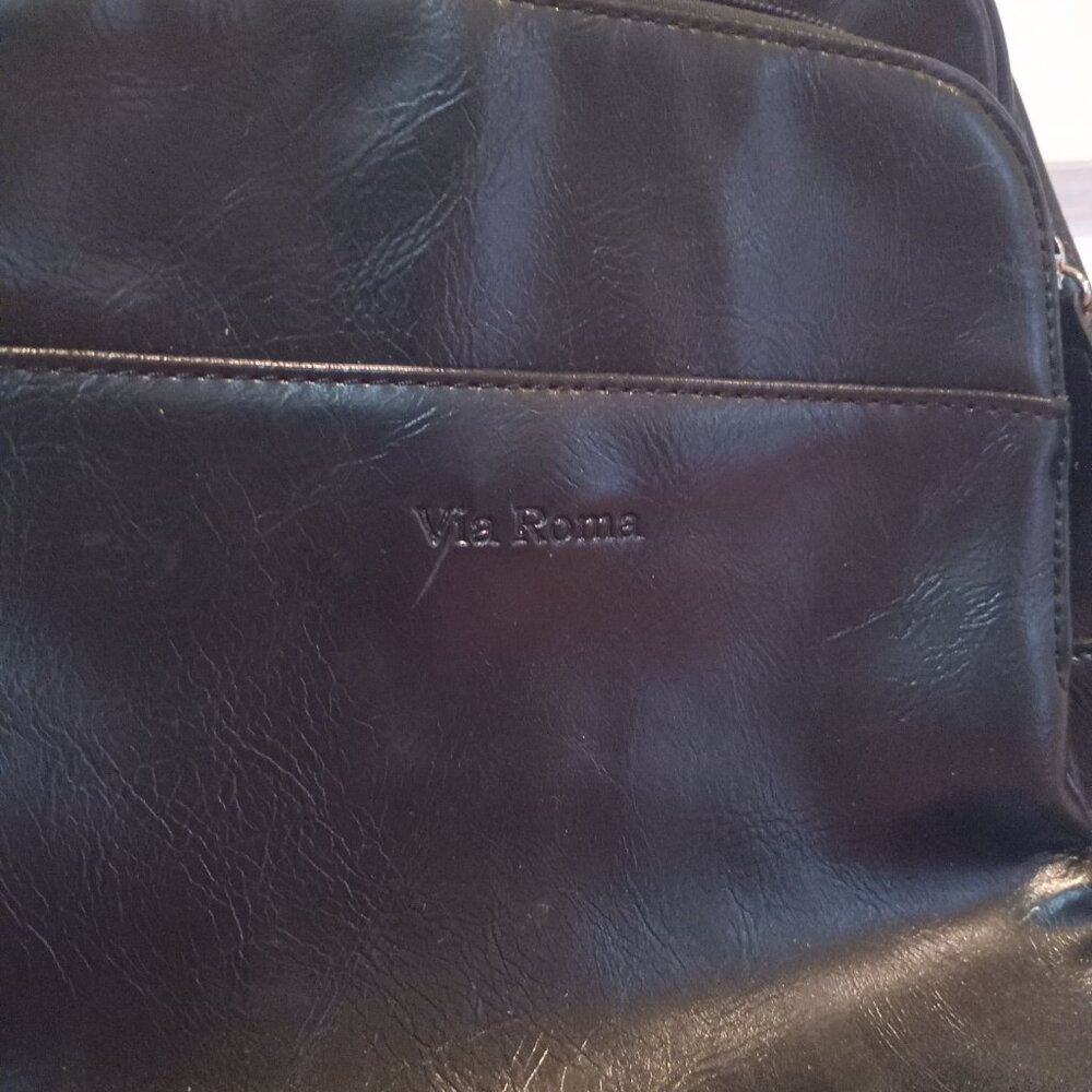 Via Roma Black Backpack Faux Leather - Picture 4 of 5